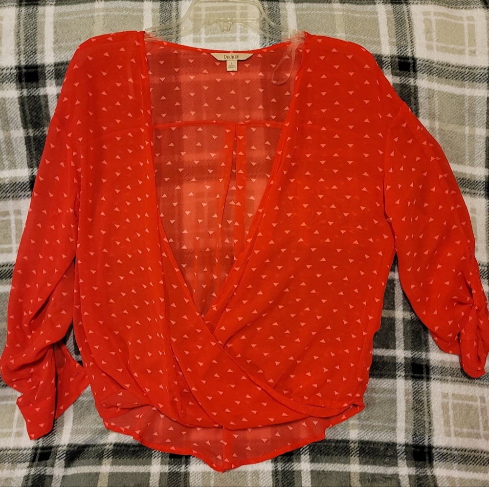 Decree blouse, red, large
